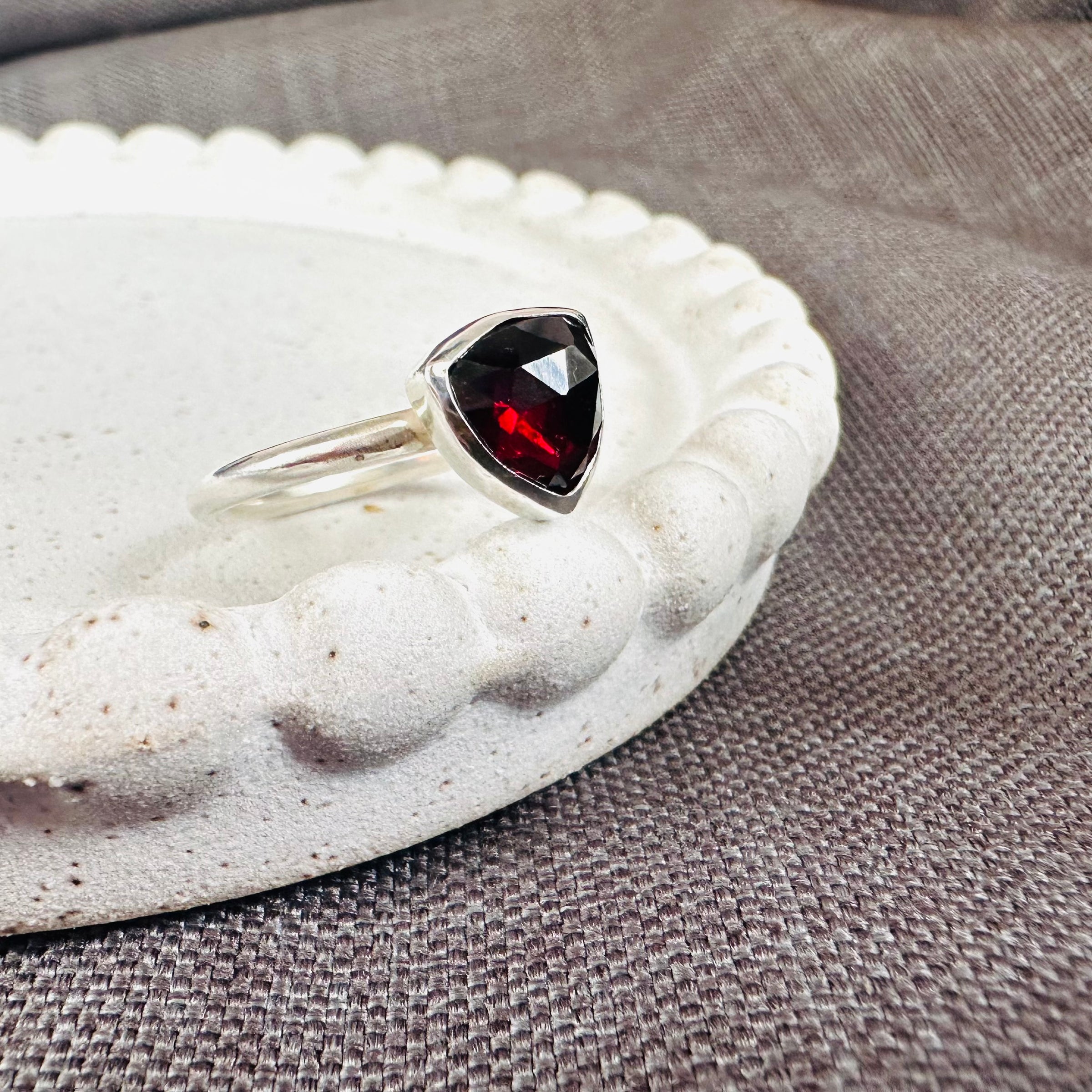 Garnet Trillion Esme Ring