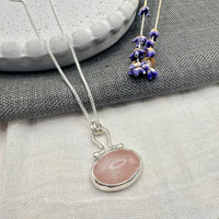 Florence Necklace in Rose Quartz