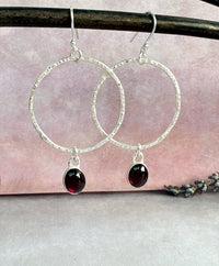 Orb Earrings - Garnet
