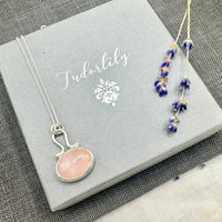 Florence Necklace in Rose Quartz