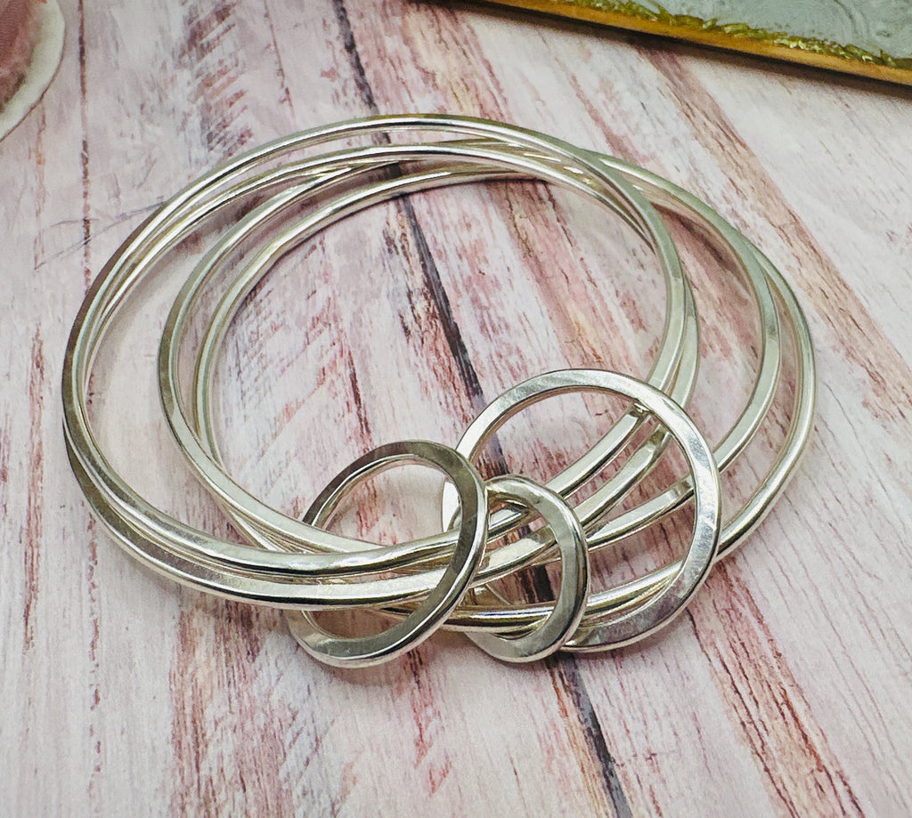 Seven Rings Chunky Bangle - Sz Large - Ready Now