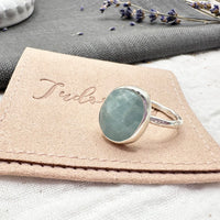 Rosecut Aquamarine Ring