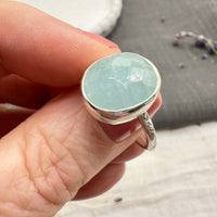 Rosecut Aquamarine Ring