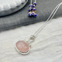 Florence Necklace in Rose Quartz
