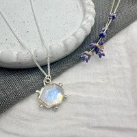 Hexagon Moonstone Necklace
