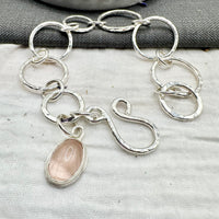 Rose Quartz Charm Bracelet Hallmarked