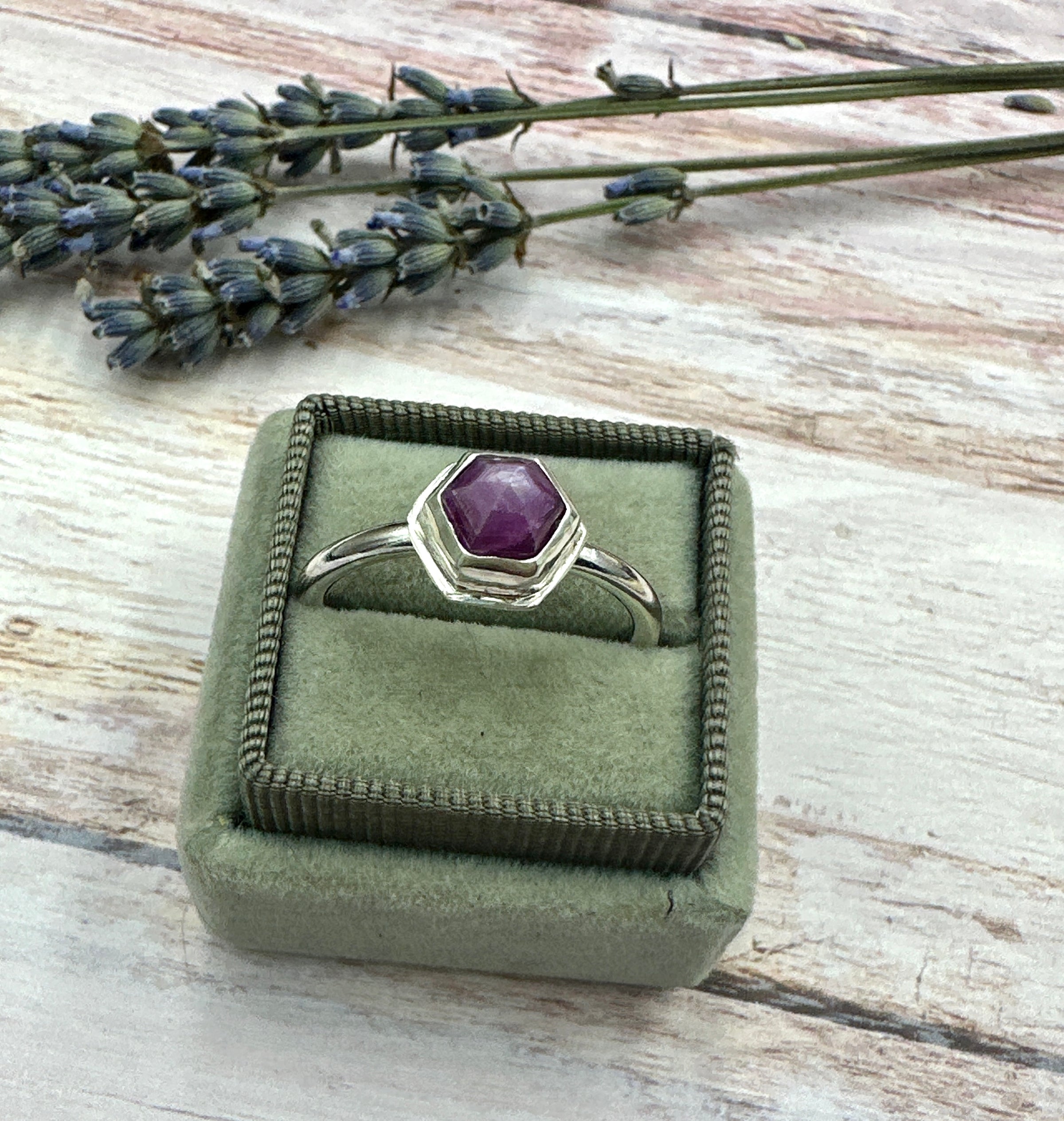 Hexagon Star Sapphire Ring