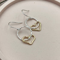 Silver & Gold Heart Earrings