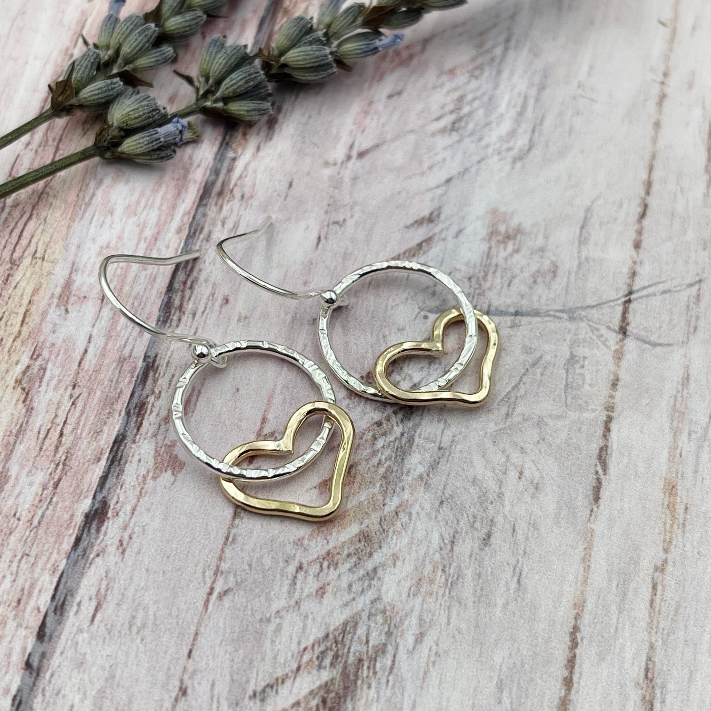 Silver & Gold Heart Earrings