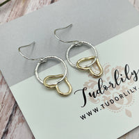 Silver & Gold Heart Earrings