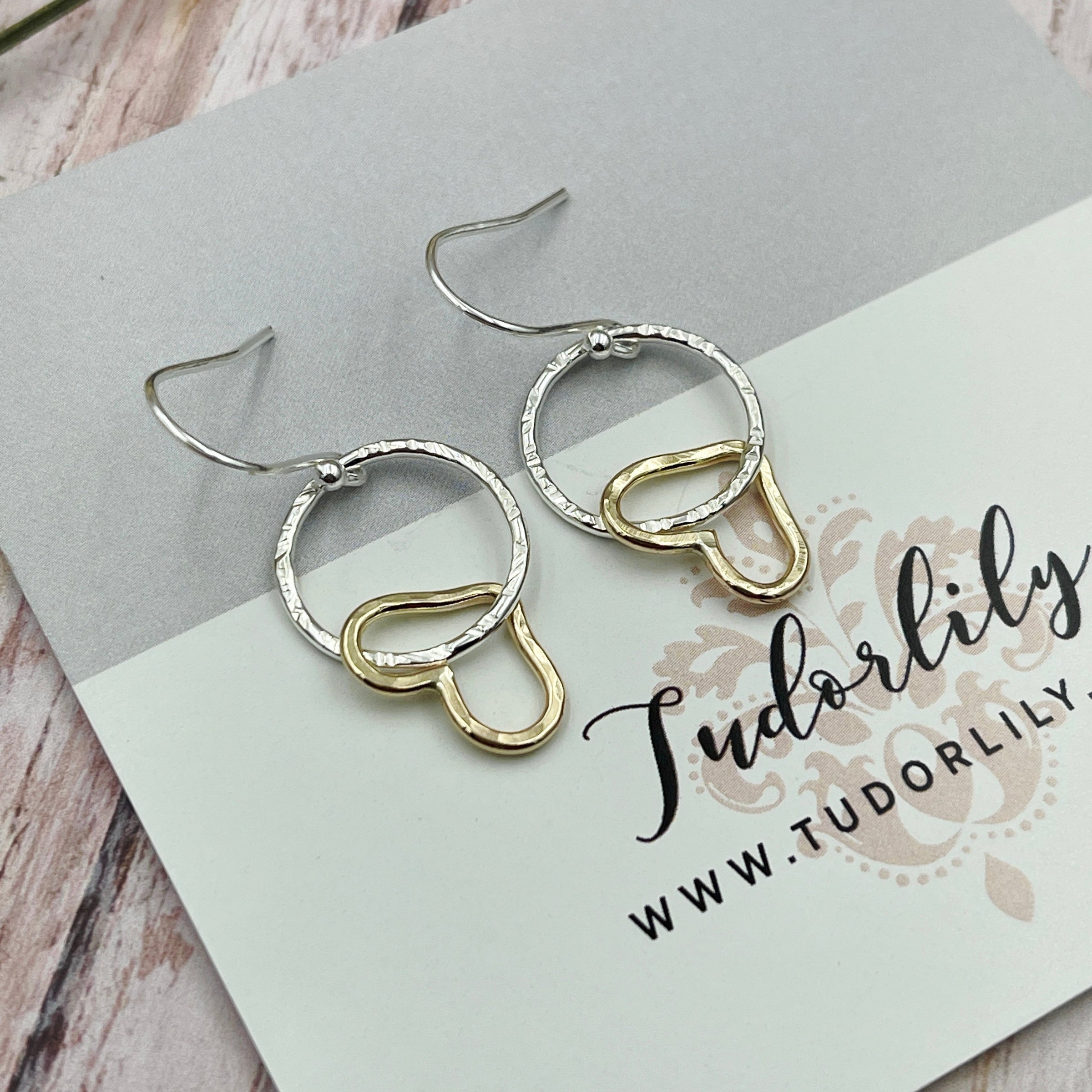 Silver & Gold Heart Earrings