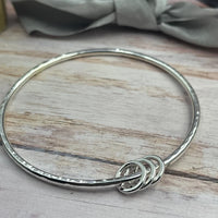 3 Rings Sterling Silver Bangle (Silver Rings)