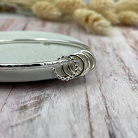5 Ring Sterling Bangle with Mixed (Silver & Gold) Rings