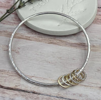 6 Entwined Ring Mixed Metal Earrings