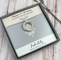 6 Petite Sterling Silver Entwined Rings Earrings