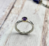Georgia - Amethyst Sterling & 9ct Gold Ring