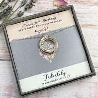 7 Ring Mixed Metals Necklace