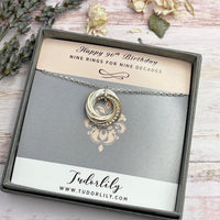 9 Petite Rings Mixed Metals Necklace
