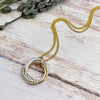 6 Petite Rings Mixed Metals Necklace