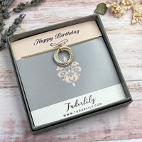 5 Petite Rings Mixed Metals Necklace