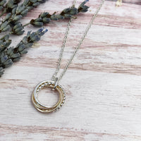 4 Petite Rings Mixed Metals Necklace
