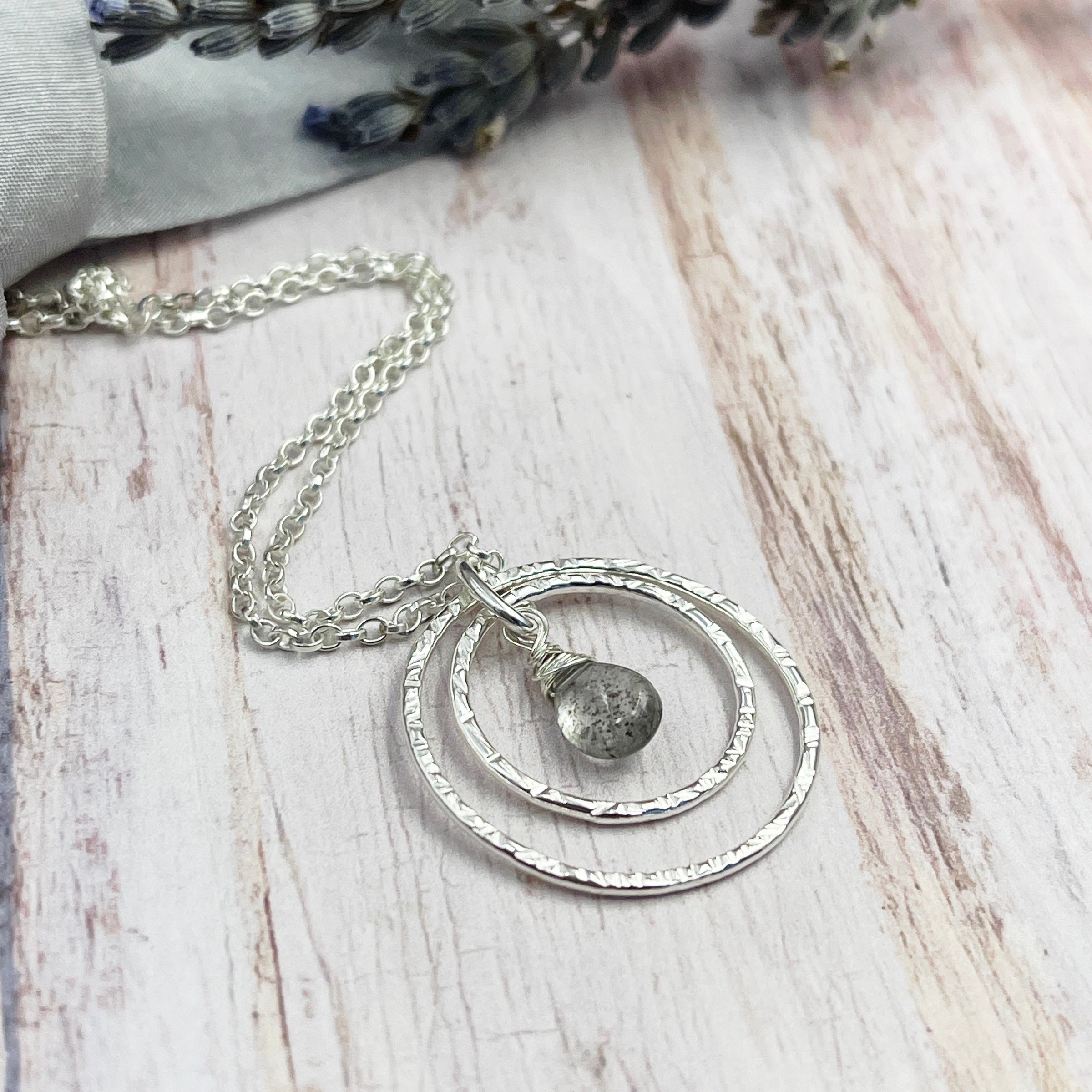 Amethyst 2 Ring Goldfill Necklace
