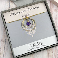 Amethyst 2 Ring Goldfill Necklace