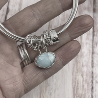 Larimar Gemstone Charm Bangle