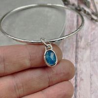 Apatite Sterling Charm Bangle