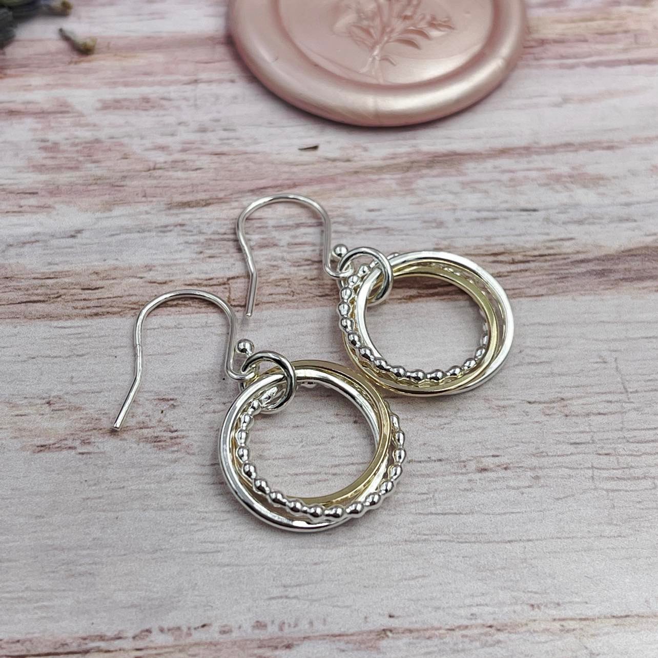 3 Rings Mixed Metals Necklace