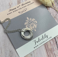 8 Petite Rings Sterling Silver Necklace