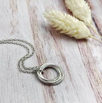 4 Petite Rings Sterling Silver Necklace