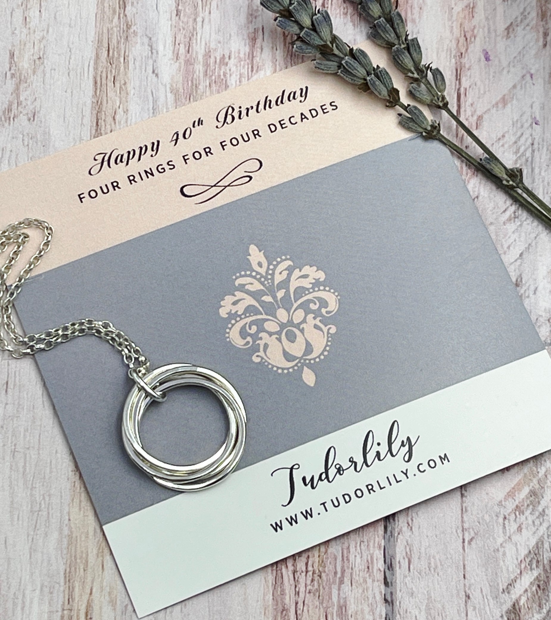4 Ring Sterling Silver Necklace