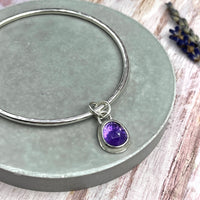 Amethyst Charm Bangle
