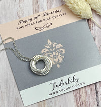 9 Petite Rings Sterling Silver Necklace