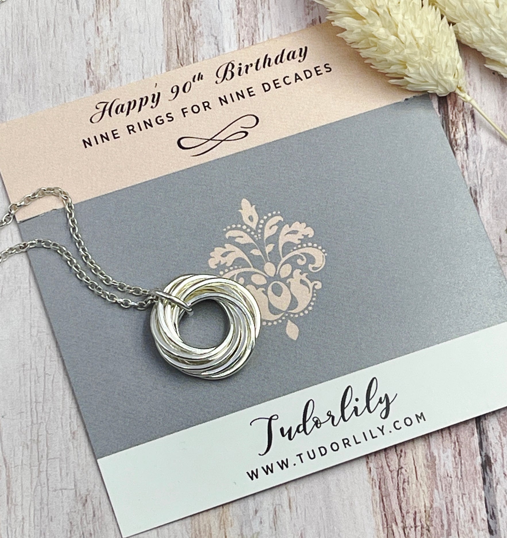 9 Petite Rings Sterling Silver Necklace