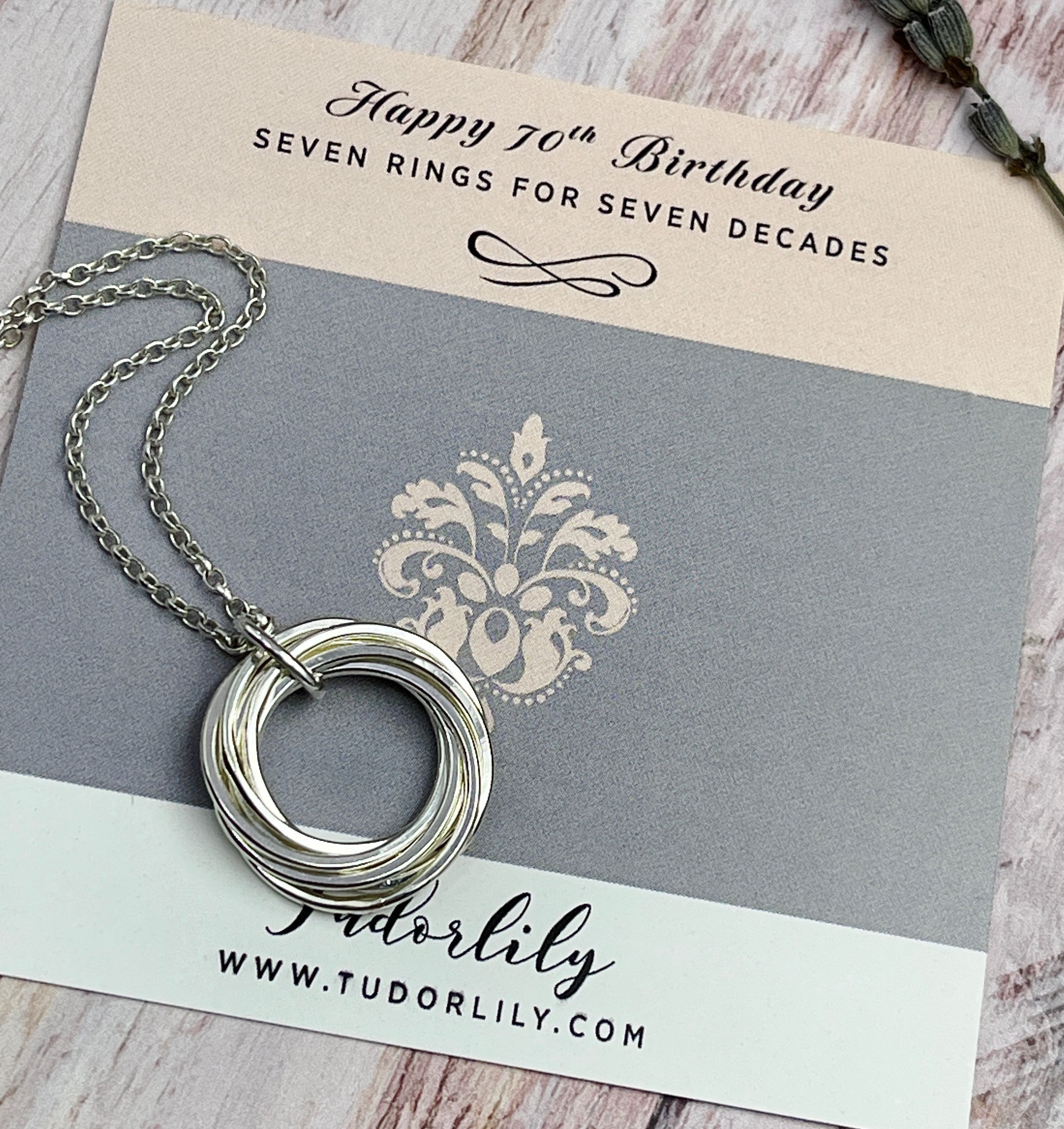 7 Ring Sterling Silver Necklace