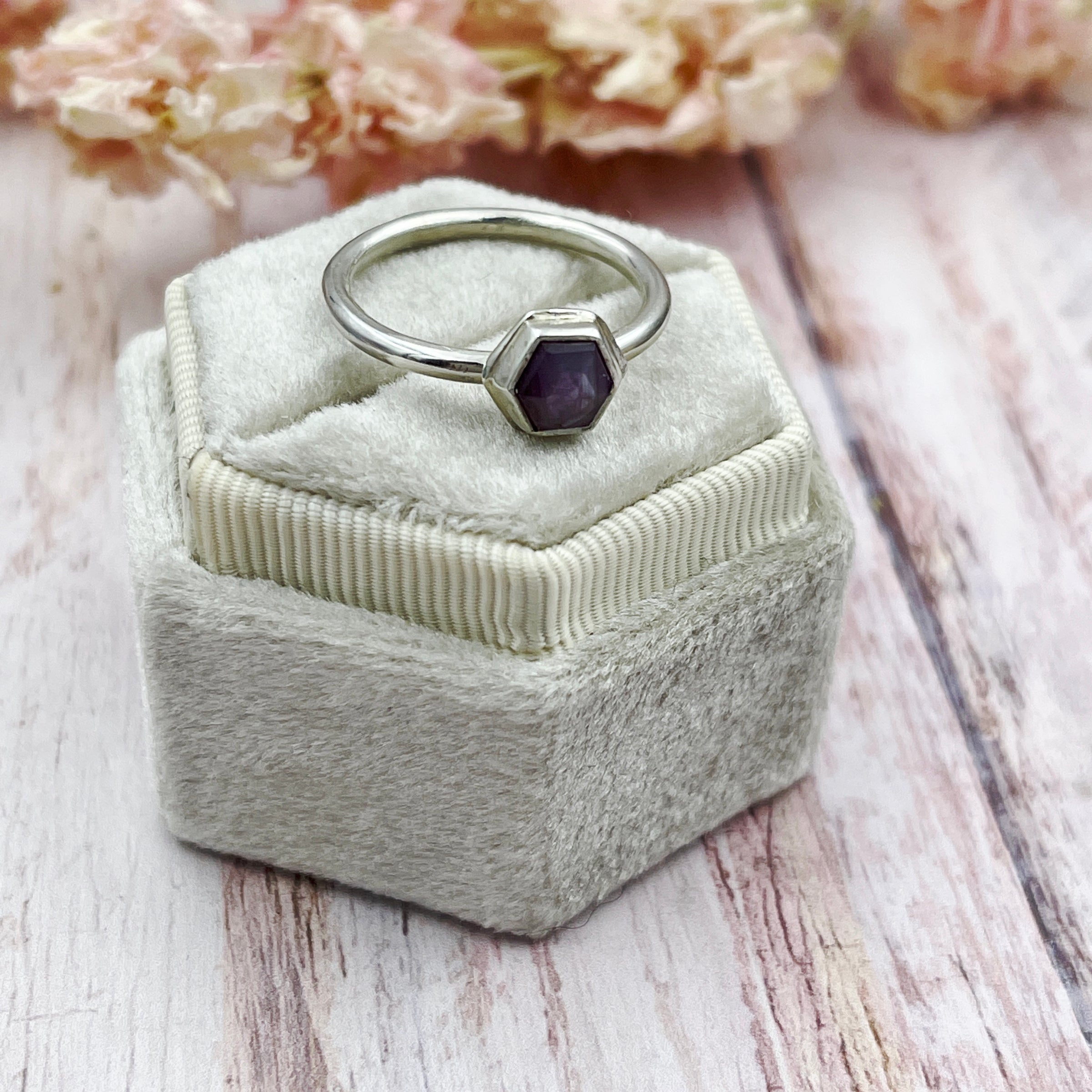 Hexagon Star Sapphire Ring