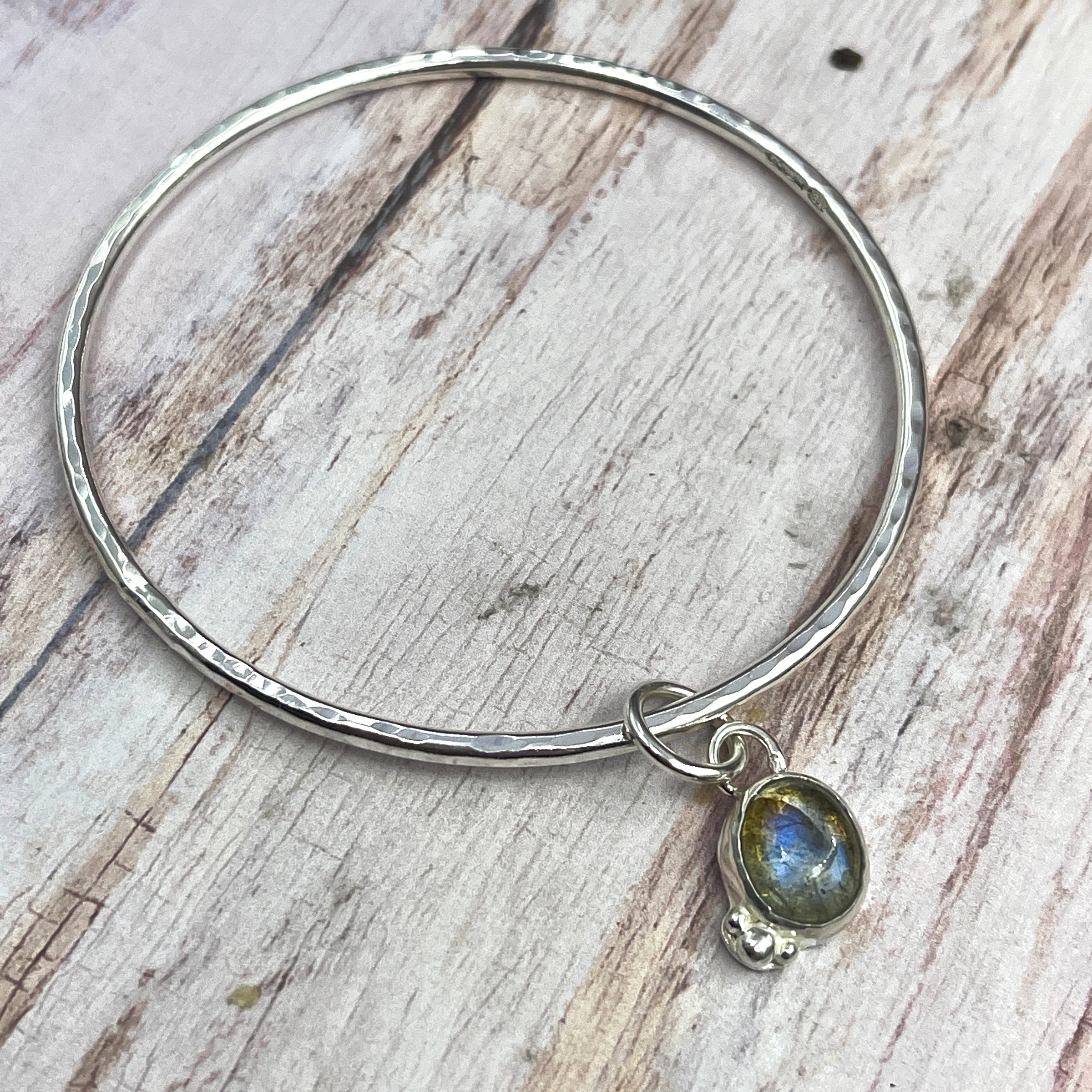 Labradorite Charm Bangle