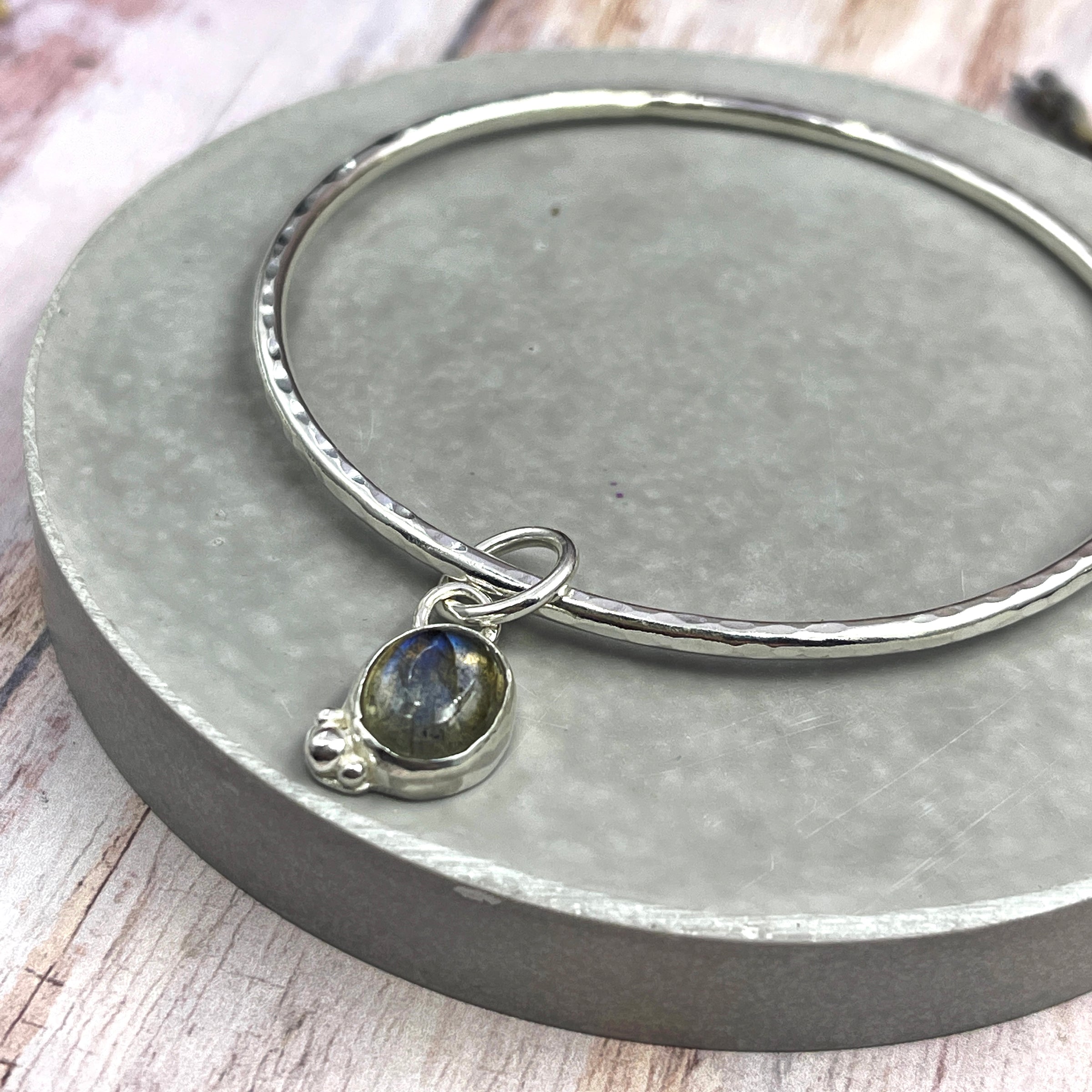 Labradorite Charm Bangle