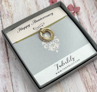 5 Ring Petite 14kt Goldfill Entwined Ring Necklace