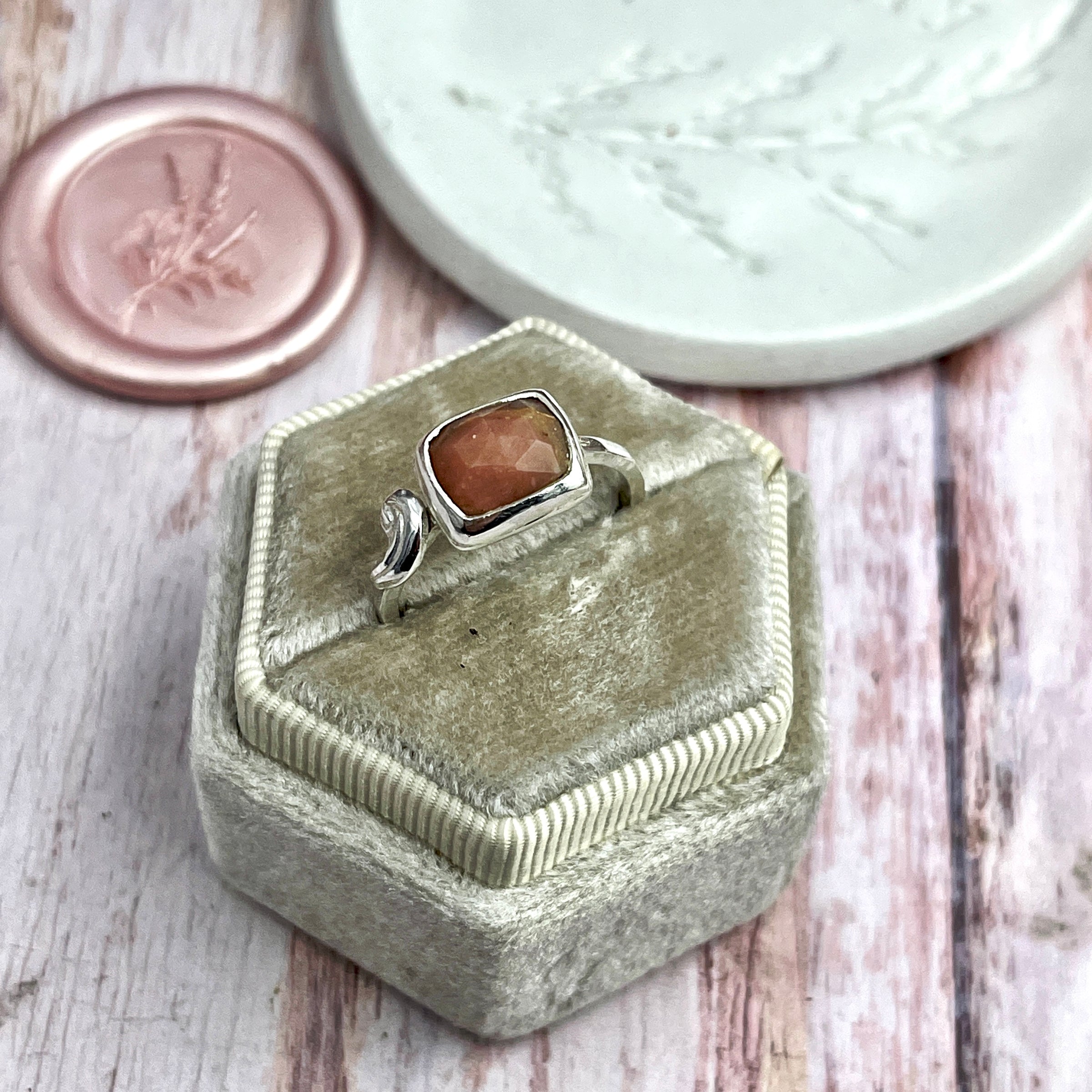 Pink Opal Freeform Ring