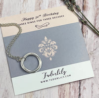 3 Ring Sterling Silver Necklace