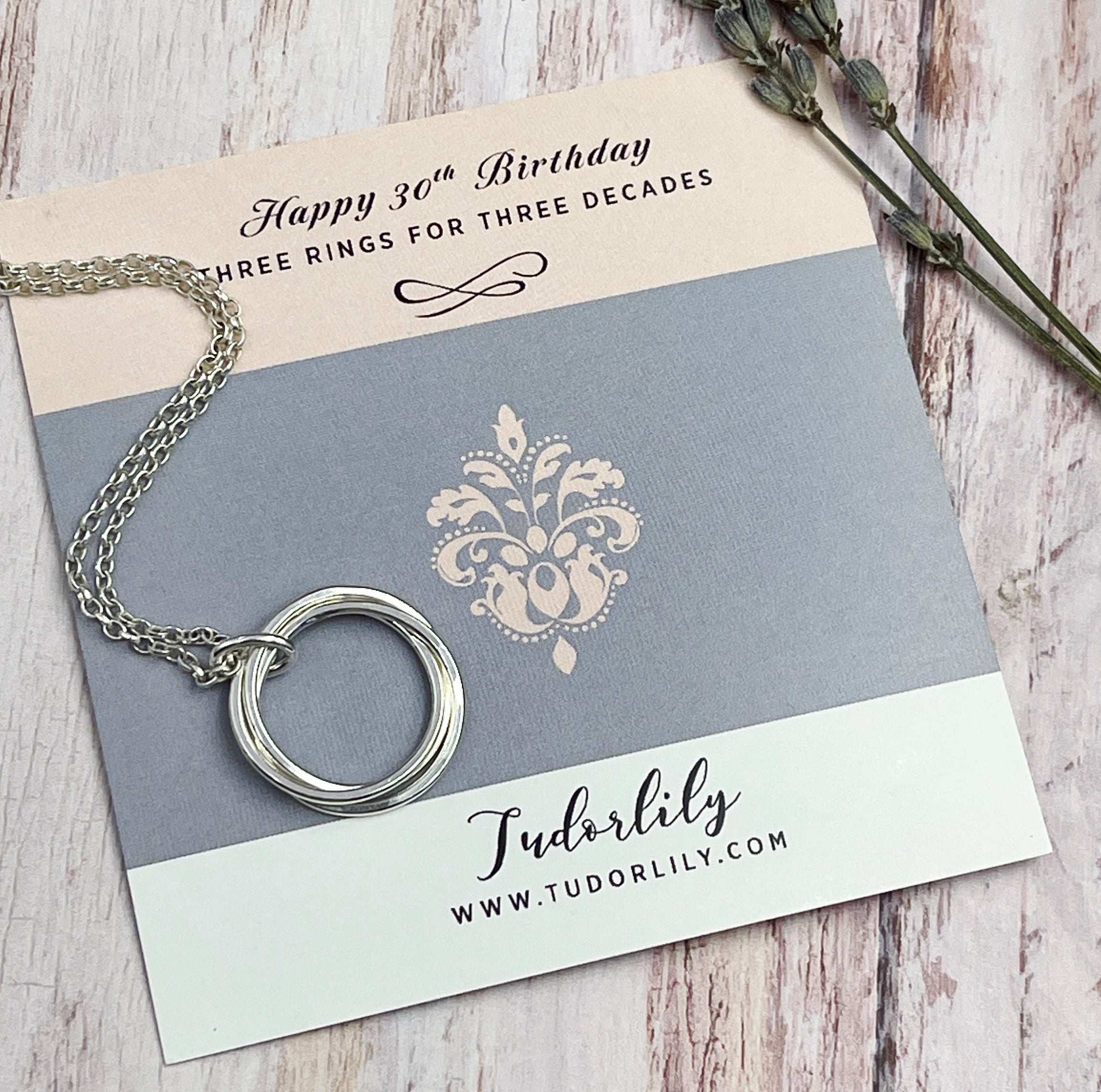 3 Ring Sterling Silver Necklace