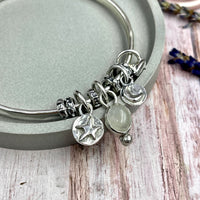 Moonstone Charm Bangle