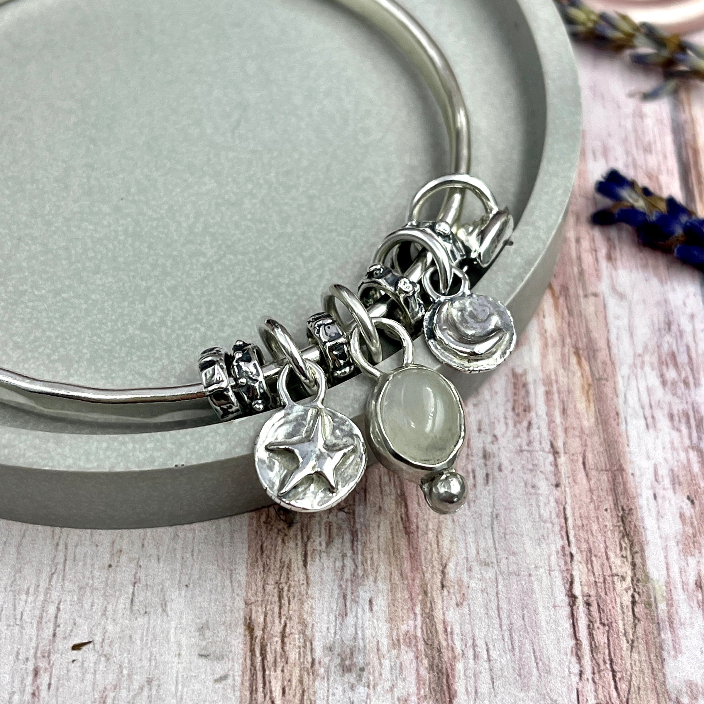 Moonstone Charm Bangle