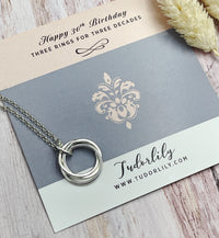 3 Petite Ring Sterling Silver Necklace