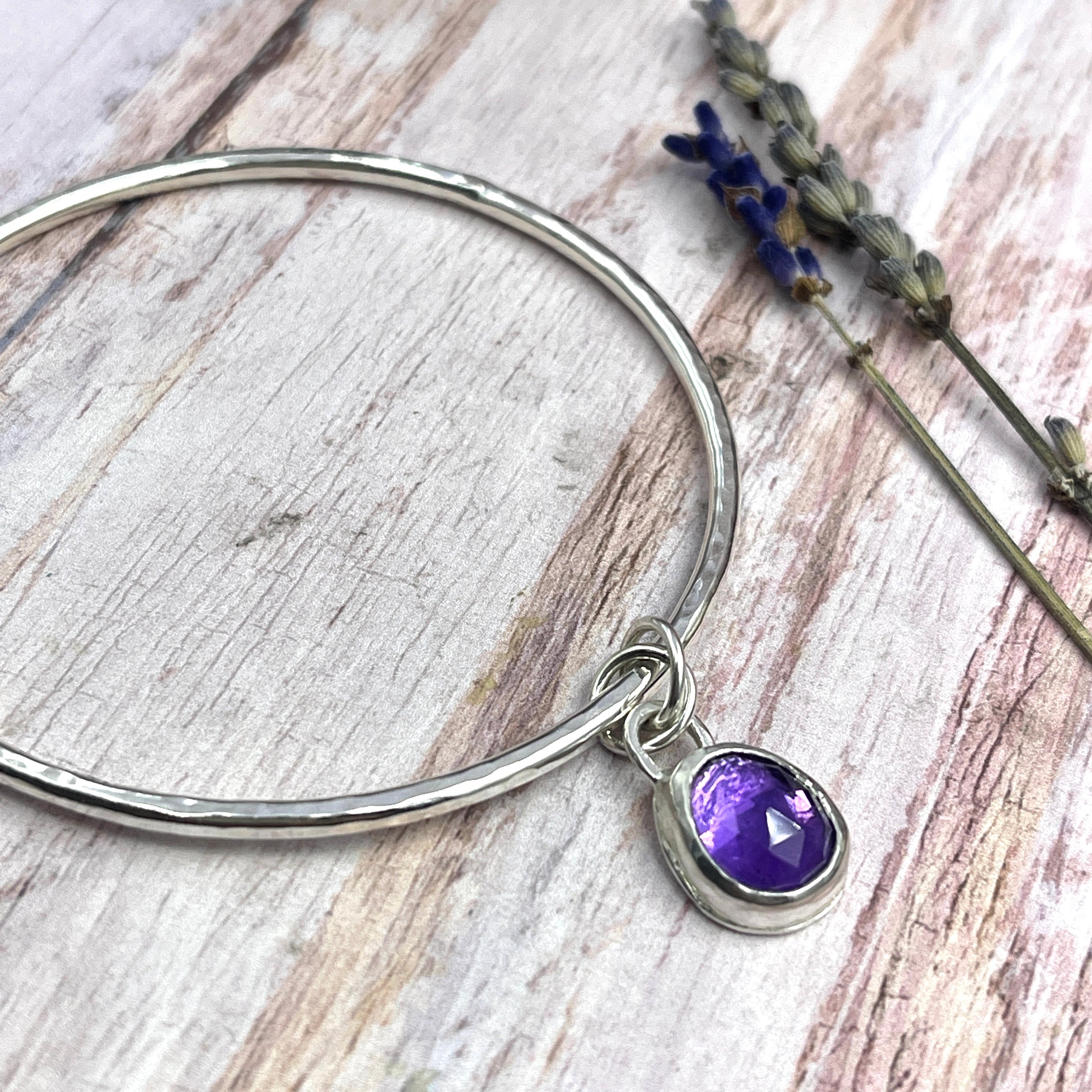 Amethyst Charm Bangle