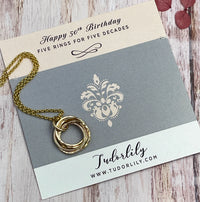 5 Ring Petite 14kt Goldfill Entwined Ring Necklace