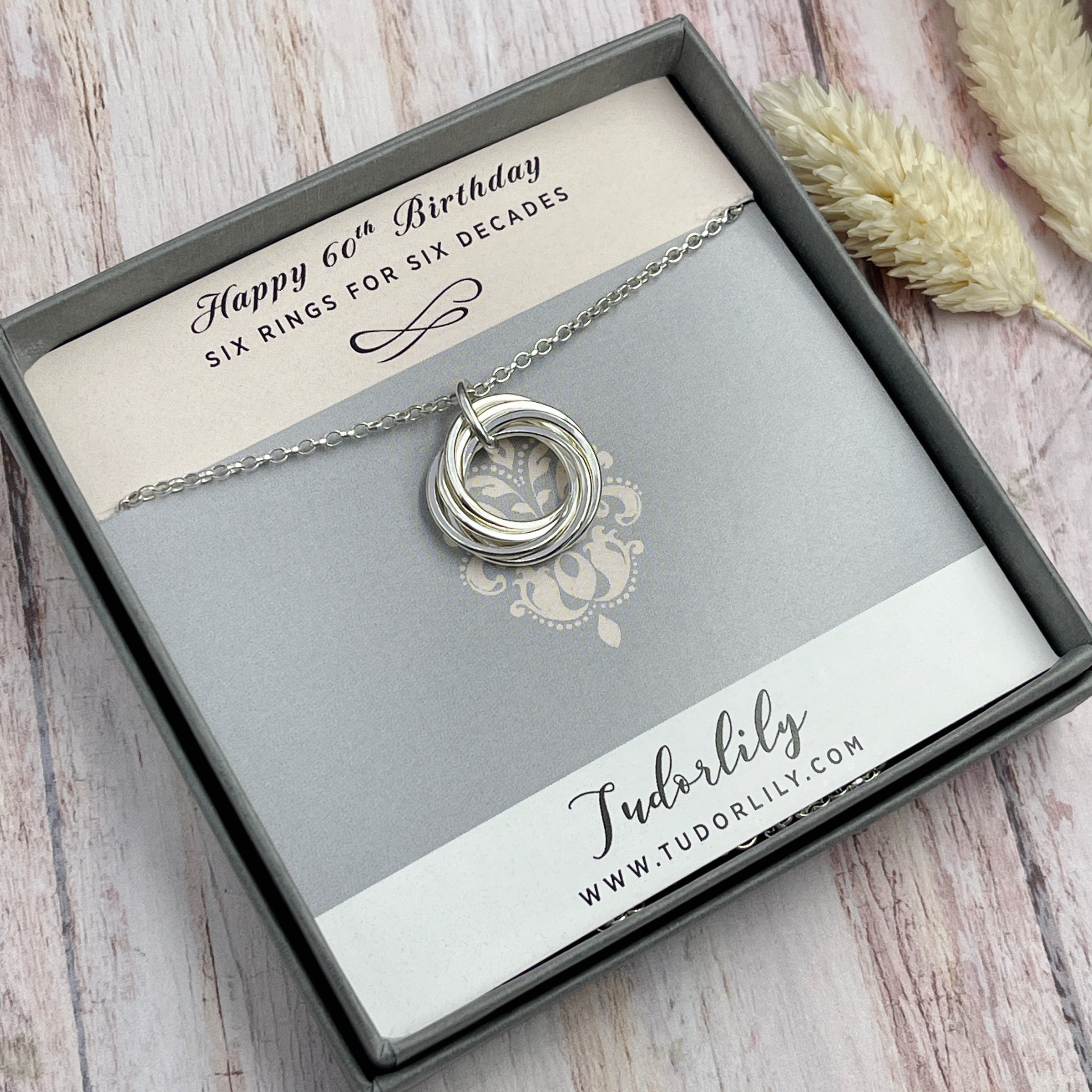 6 Petite Rings Sterling Silver Necklace